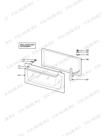 Взрыв-схема плиты (духовки) Parkinson Cowan RG55GLWN - Схема узла H10 Grill door assy